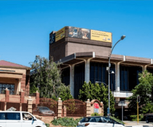 Billboards on Pacofs Building Bloemfontein CBD with outdoor advertising, township, highway, urban, Outdoor Static, taxi rank, prices, rates, costs, rental, woodlands, and marketing