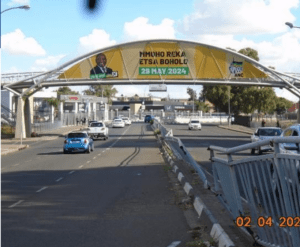 Billboards on Markgraaff Bridge Bloemfontein with outdoor advertising, township, highway, urban, Outdoor Static, taxi rank, prices, rates, costs, rental, woodlands, and marketing