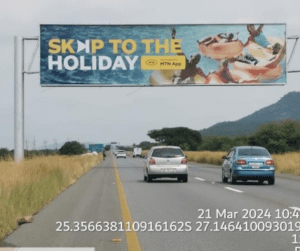 Billboards on R556 Entrance Pilanesberg with outdoor advertising, township, highway, urban, Outdoor Static, taxi rank, prices, rates, costs, rental, woodlands, and marketing